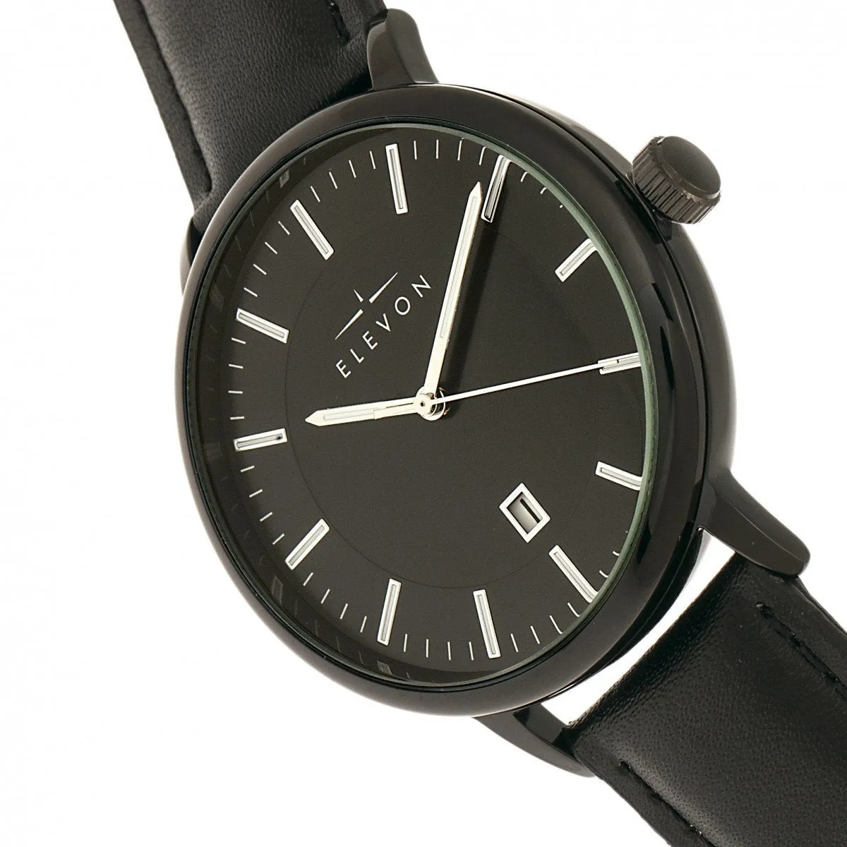 Elevon Vin Leather-Band Watch w/Date