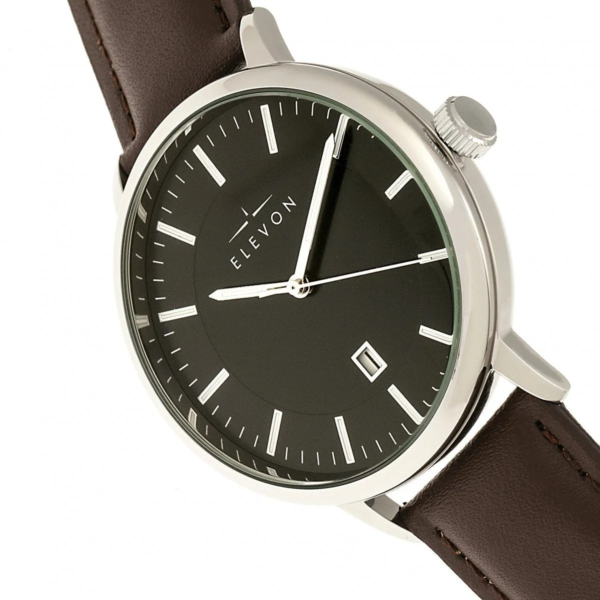 Elevon Vin Leather-Band Watch w/Date