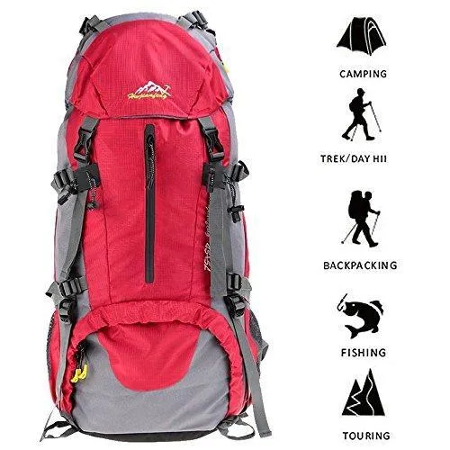 Esup Hiking Backpack, 50L Mountaineering Backpack with 45L 5L Rain Cover