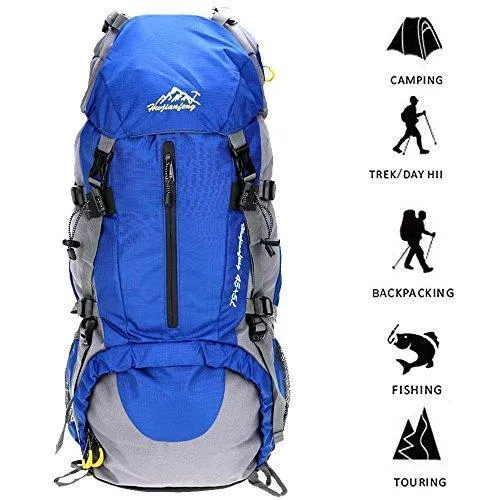 Esup Hiking Backpack, 50L Mountaineering Backpack with 45L 5L Rain Cover