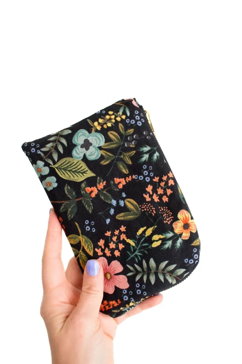 Evening Wildflower Canvas Everyday Travel Pouch