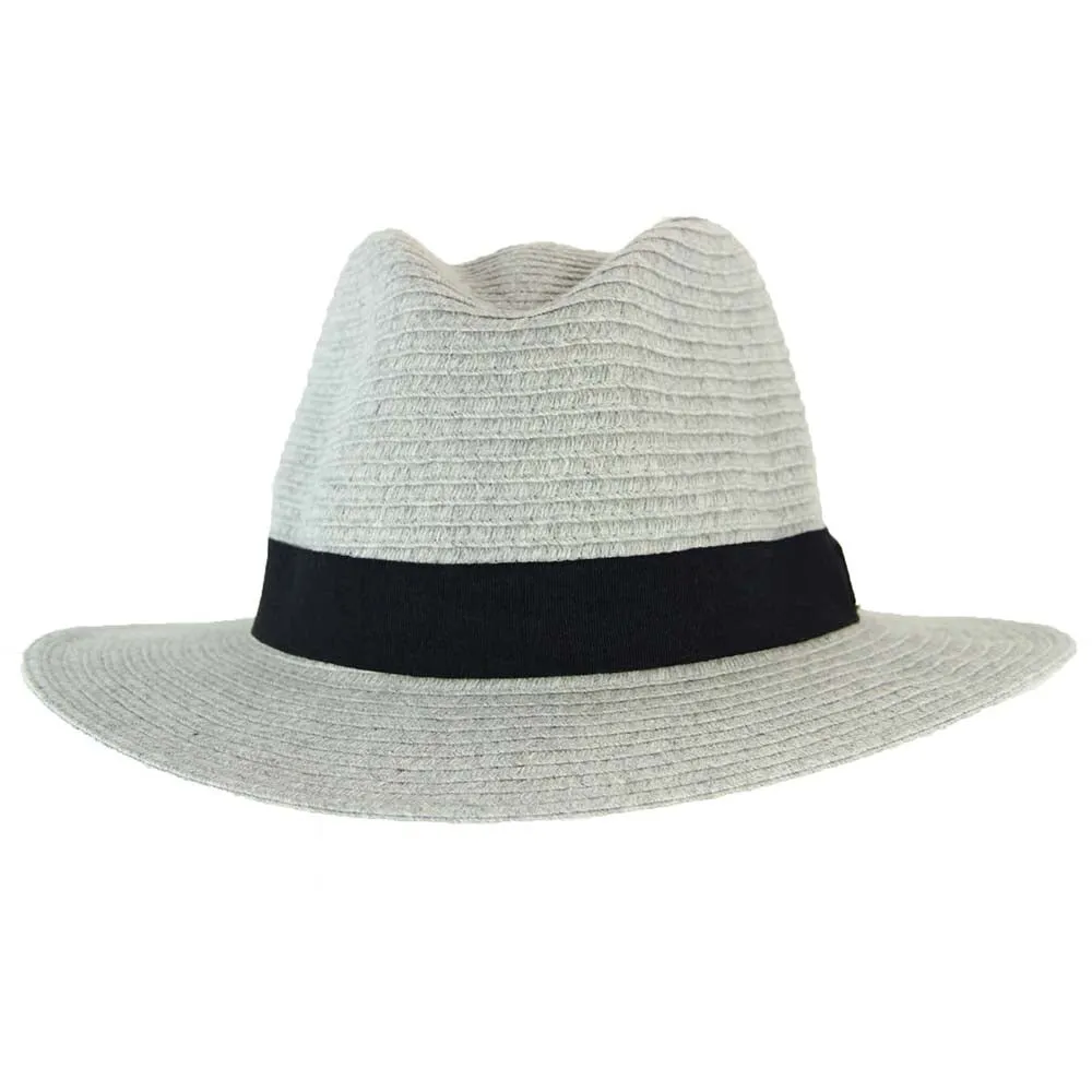 Evoke Flexibraid Phoenix Unisex Fedora - Light Grey/Black