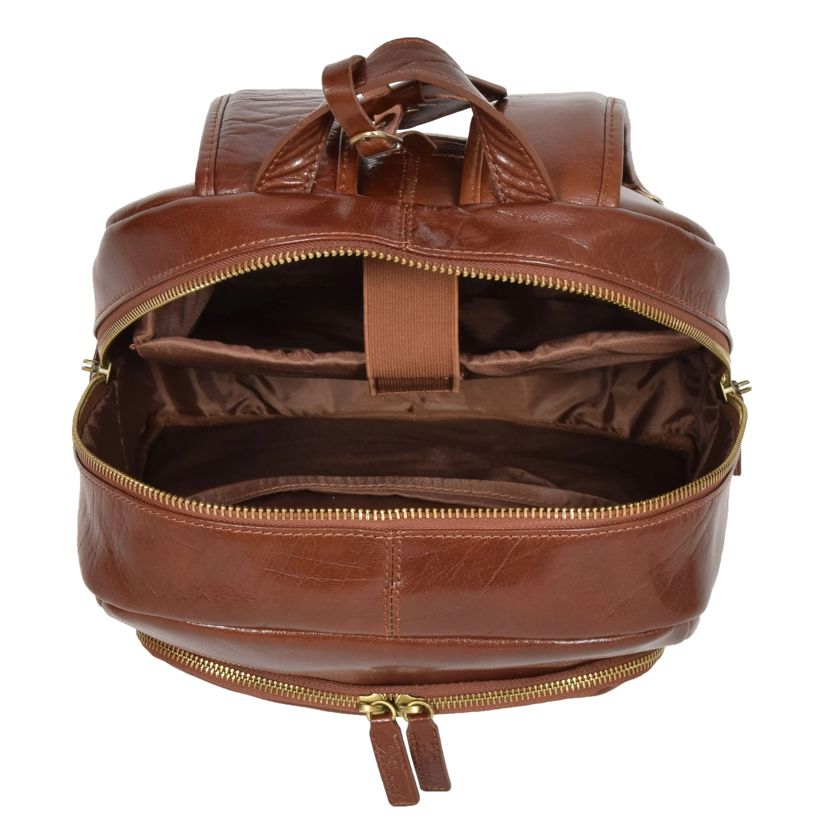 Exclusive Leather Organiser Rucksack Peru Chestnut Tan