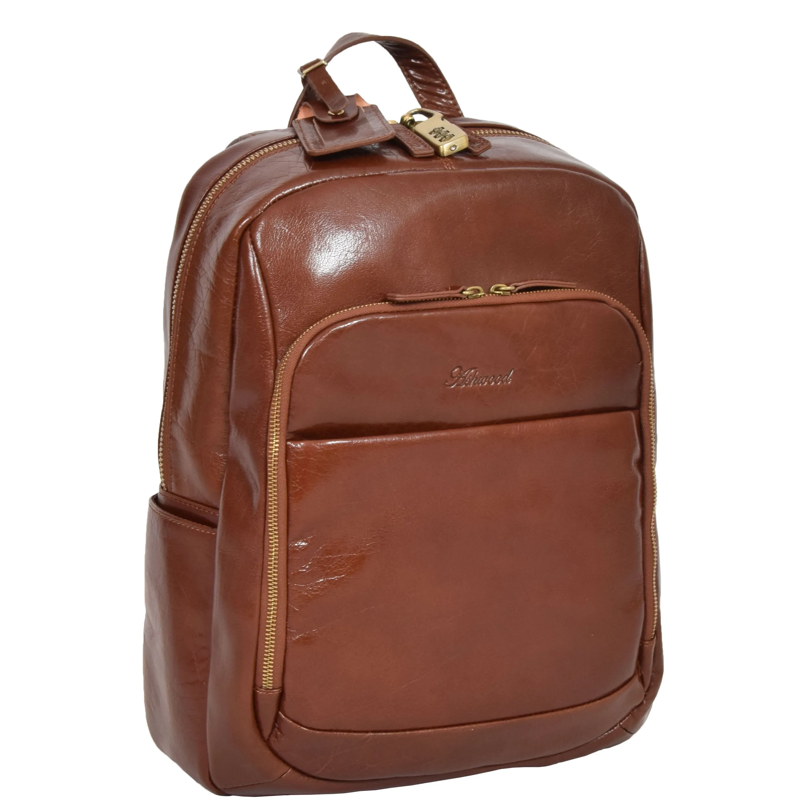 Exclusive Leather Organiser Rucksack Peru Chestnut Tan