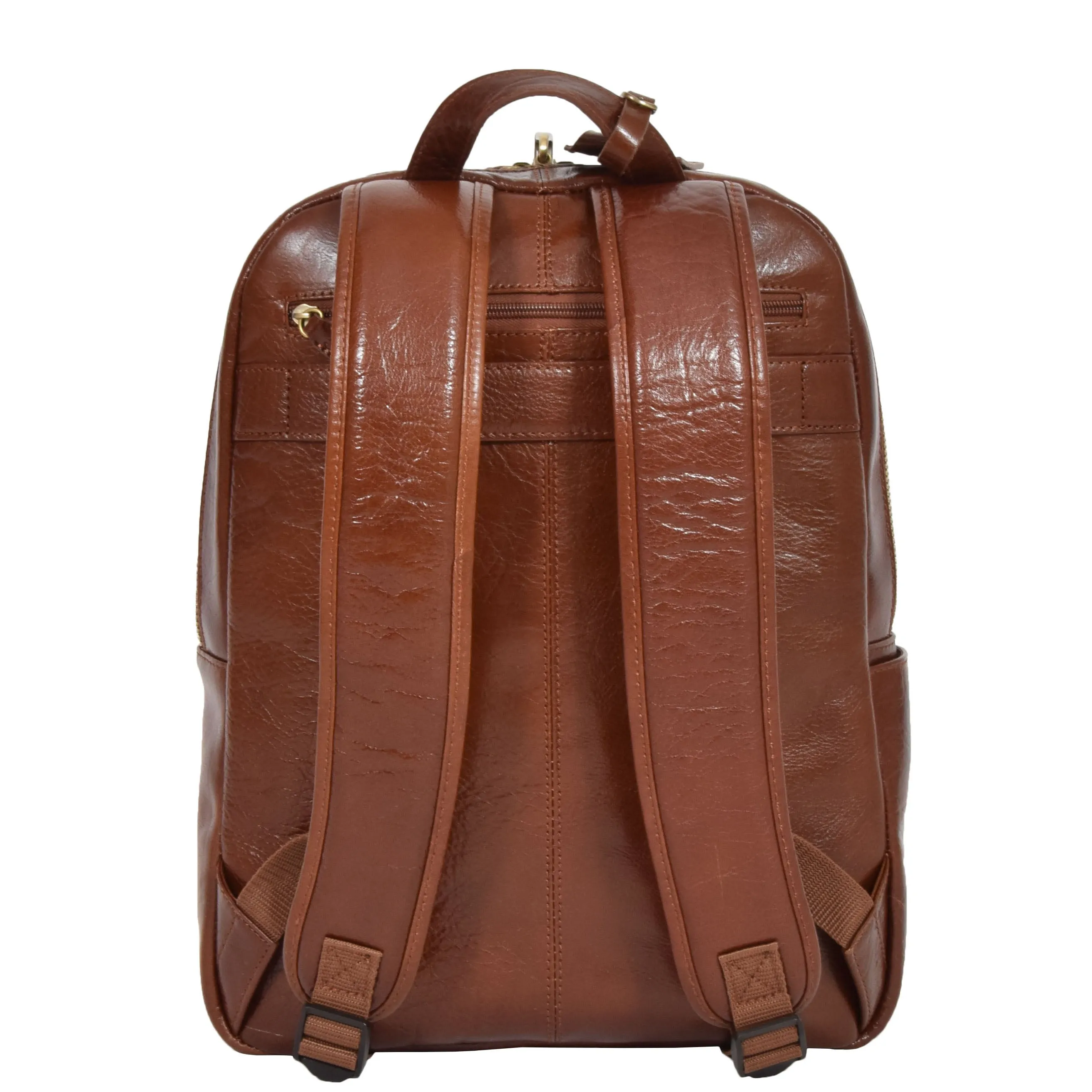 Exclusive Leather Organiser Rucksack Peru Chestnut Tan