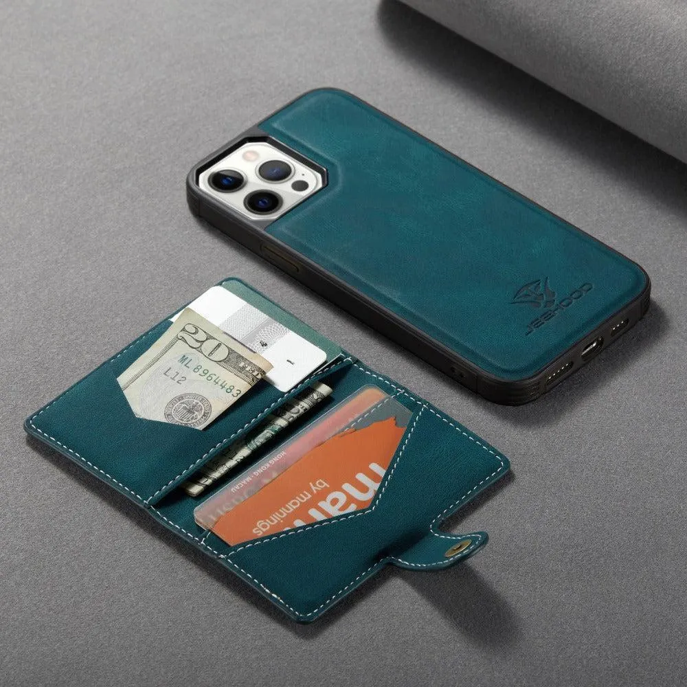 Faux Leather Phone Case With Magnetic Wallet