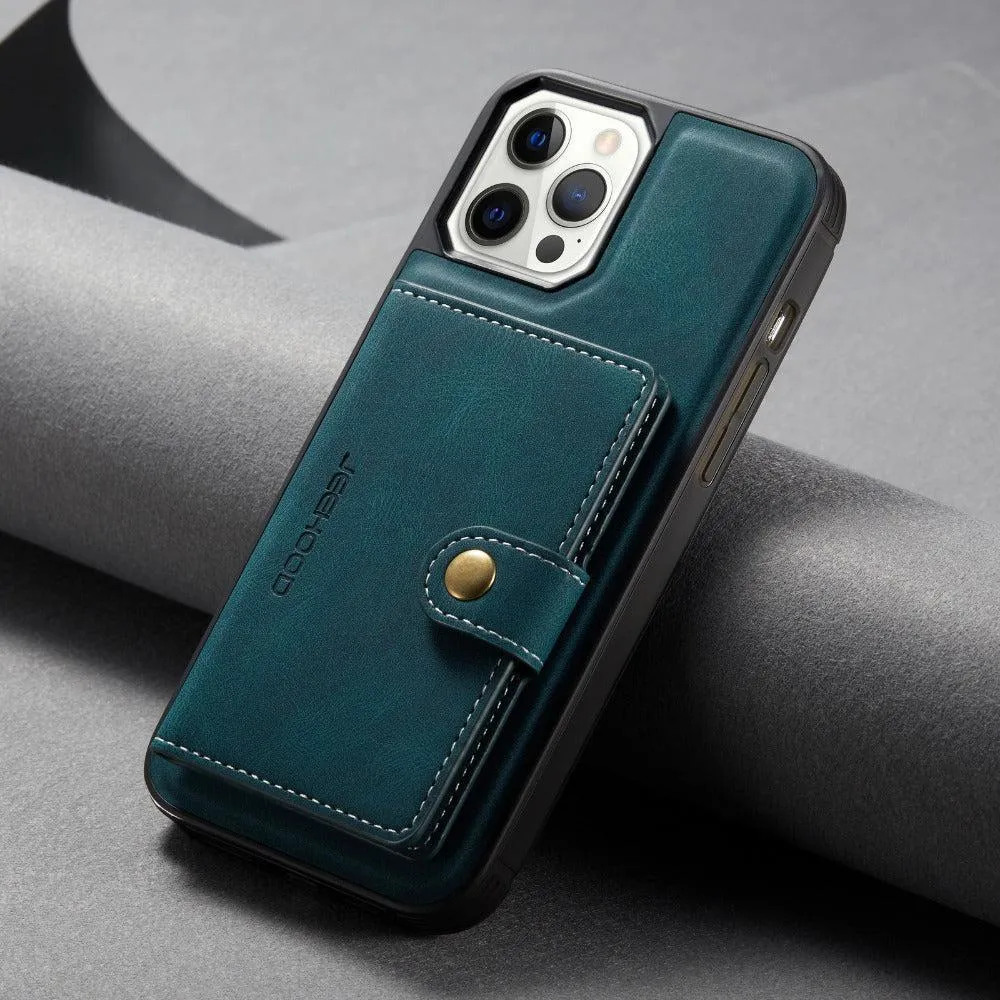 Faux Leather Phone Case With Magnetic Wallet