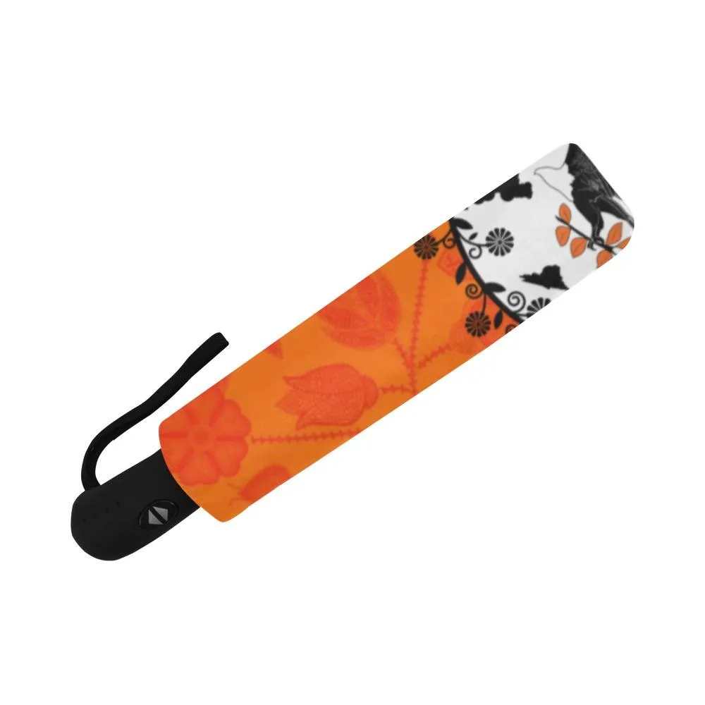 Floral Beadwork Real Orange Carrying Their Prayers Auto-Foldable Umbrella