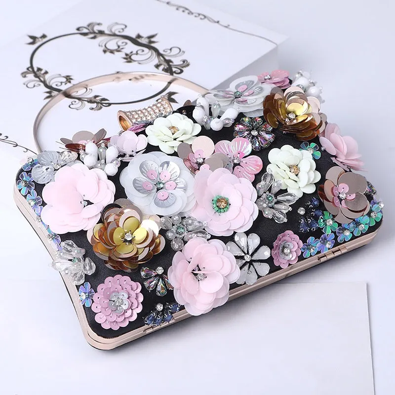 Floral Sequin Evening Bag