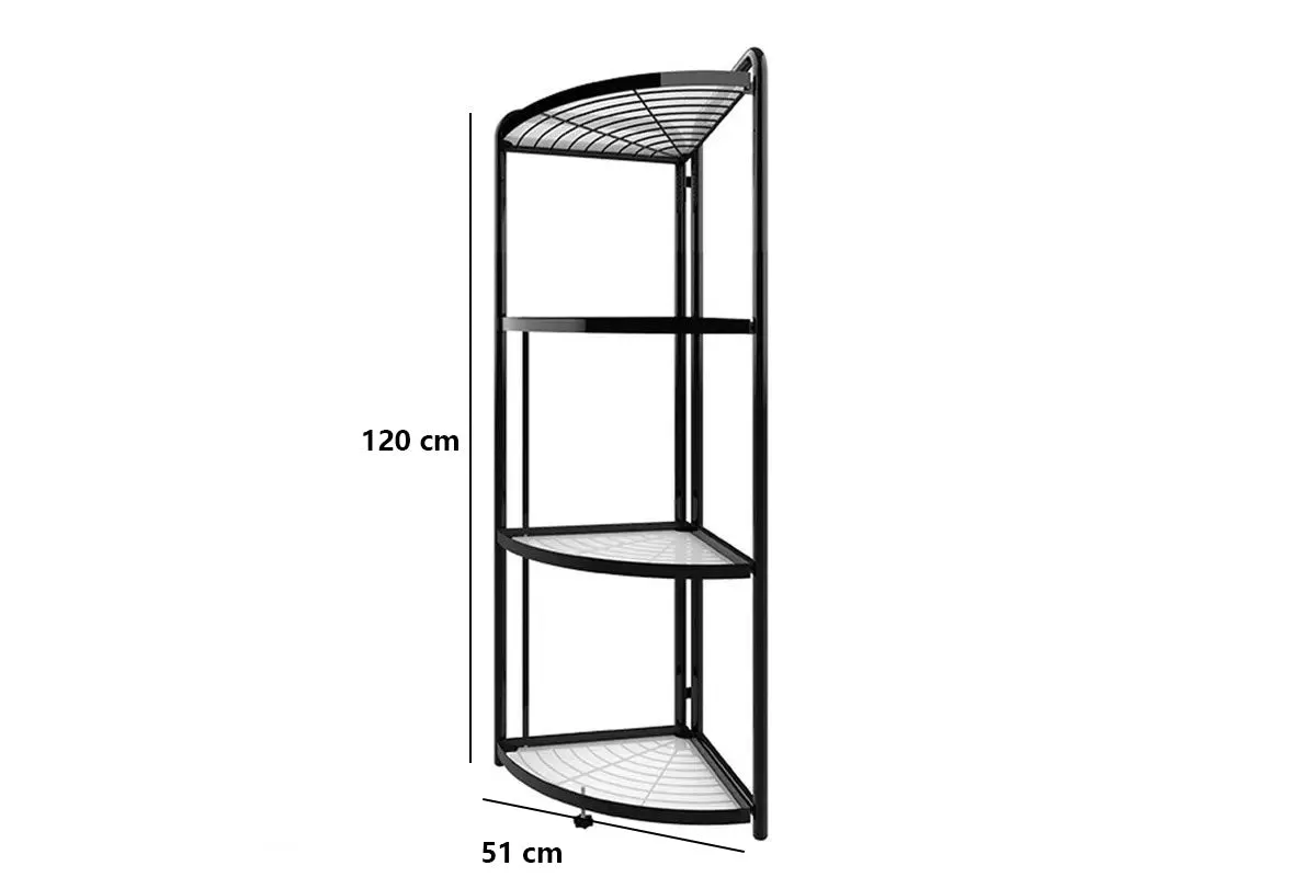 Foldable 4 Tier Steel Triangular Corner Shelving Unit