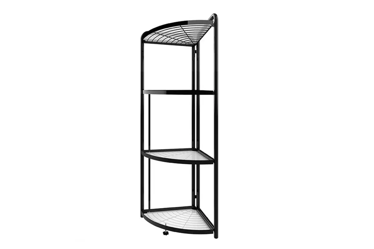 Foldable 4 Tier Steel Triangular Corner Shelving Unit