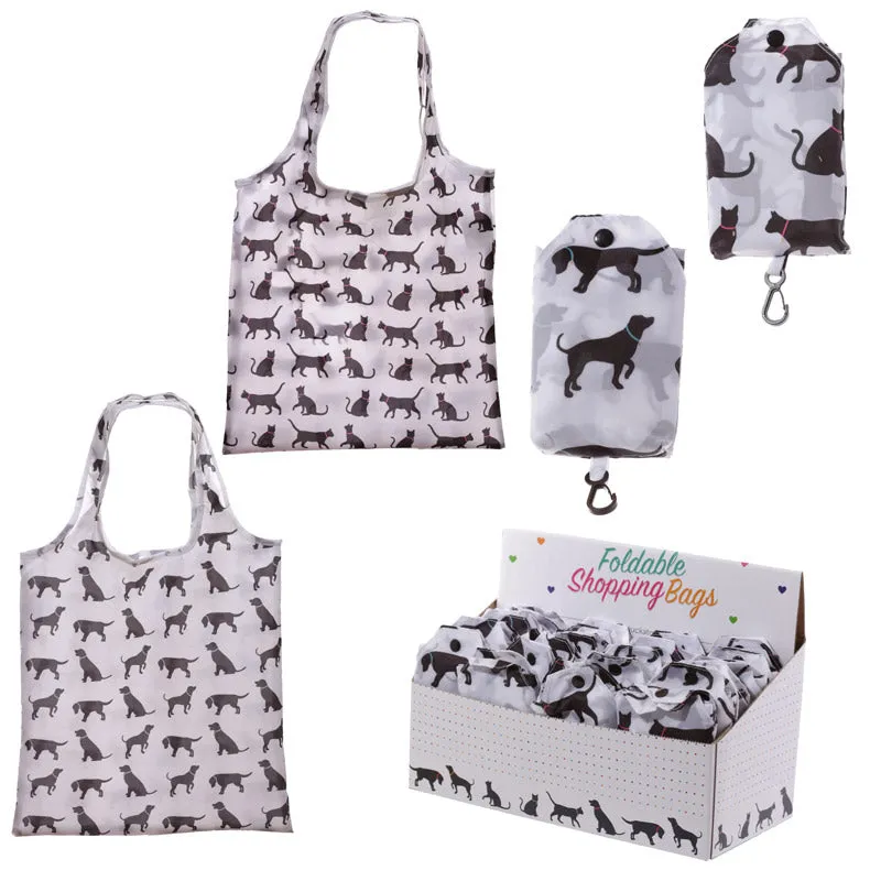 Foldable Bag - Cat & Dog Silhouette Design