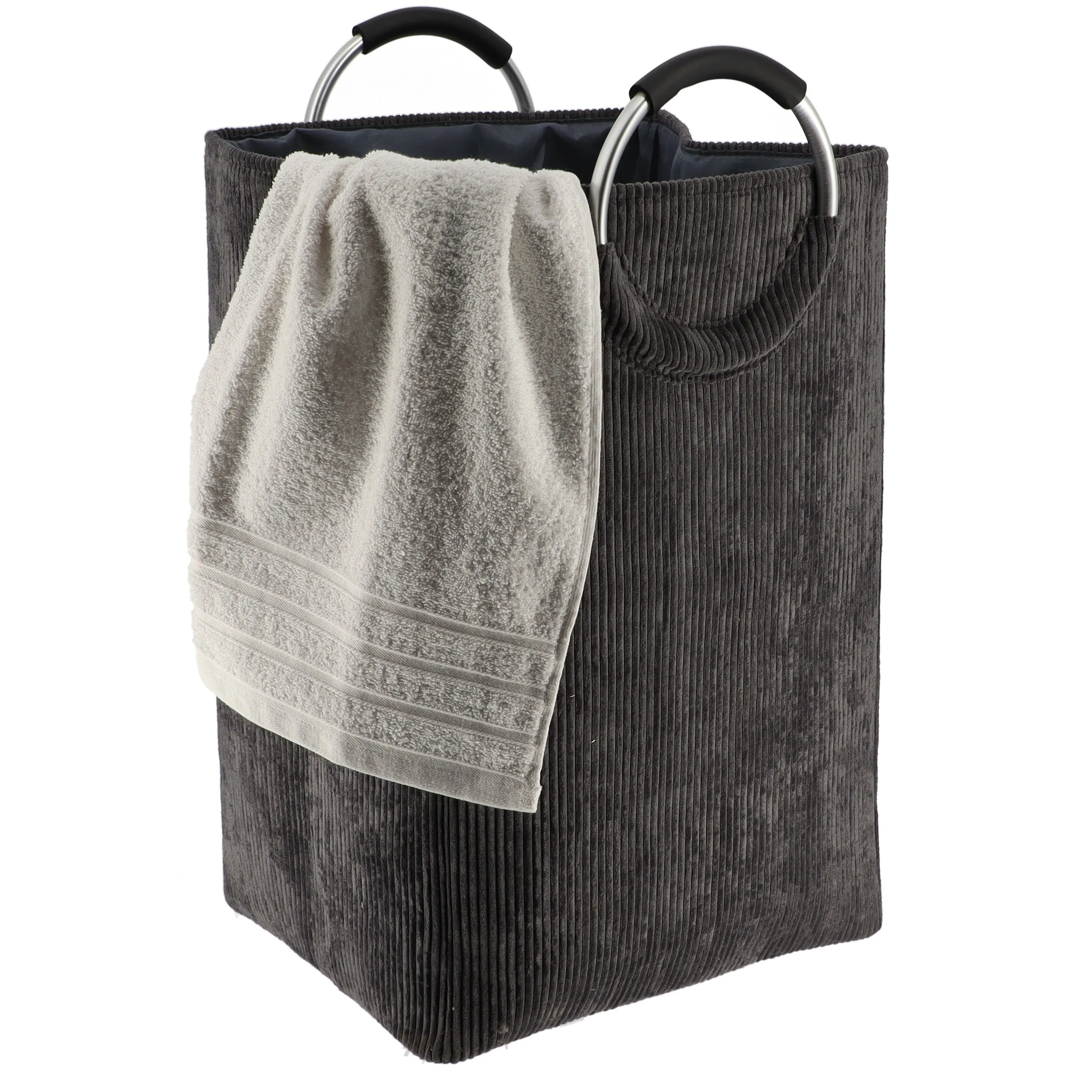 Foldable Corduroy Laundry Basket 55L