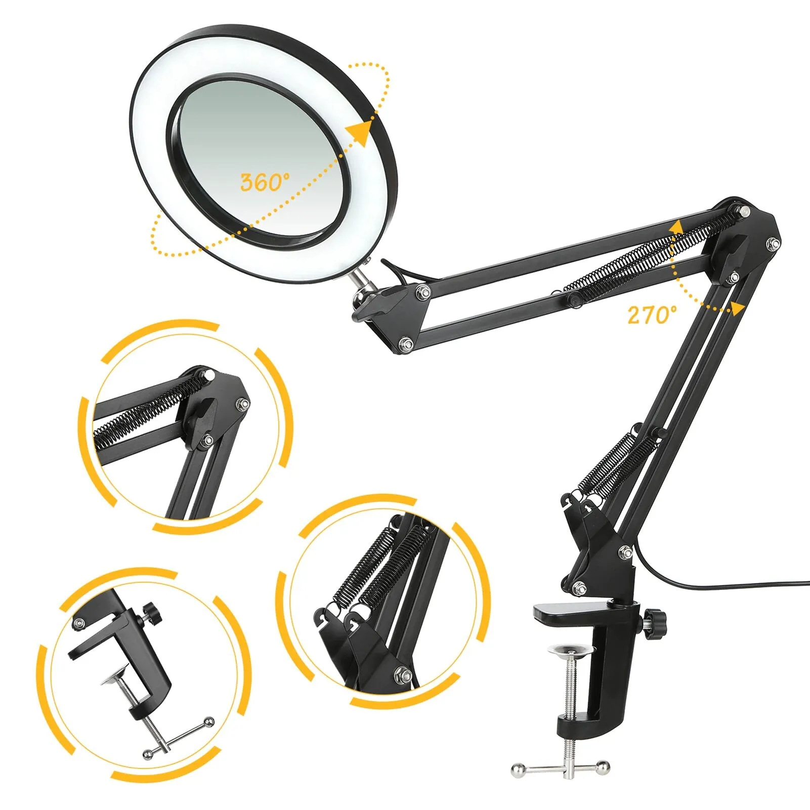 Foldable Usb Charging Led Magnifying Glass Light Nl2103021