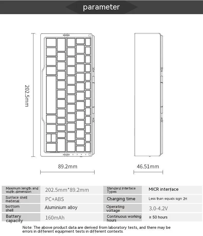 Folding Bluetooth Keyboard And Mouse Set Apple Android Suitable For Tablet Hands