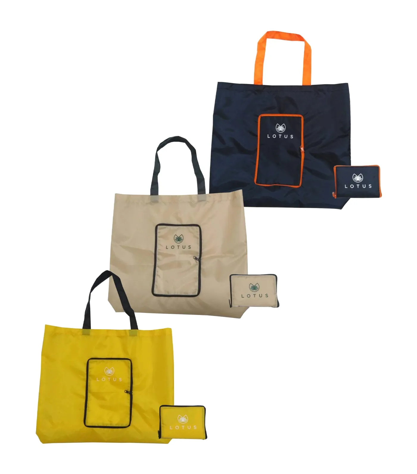 Free Out and About Foldable Bag Navy and Orange