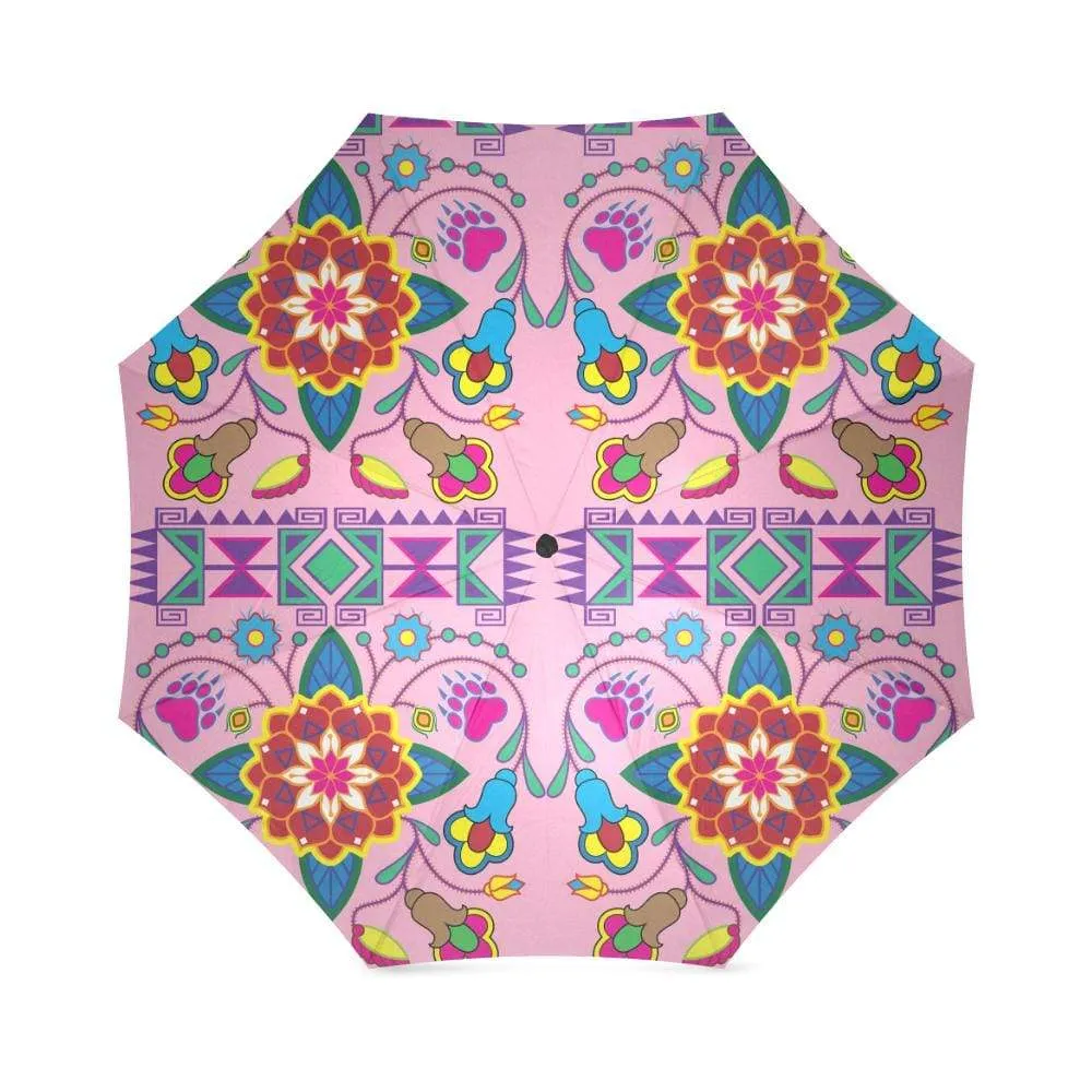 Geometric Floral Winter-Sunset Foldable Umbrella