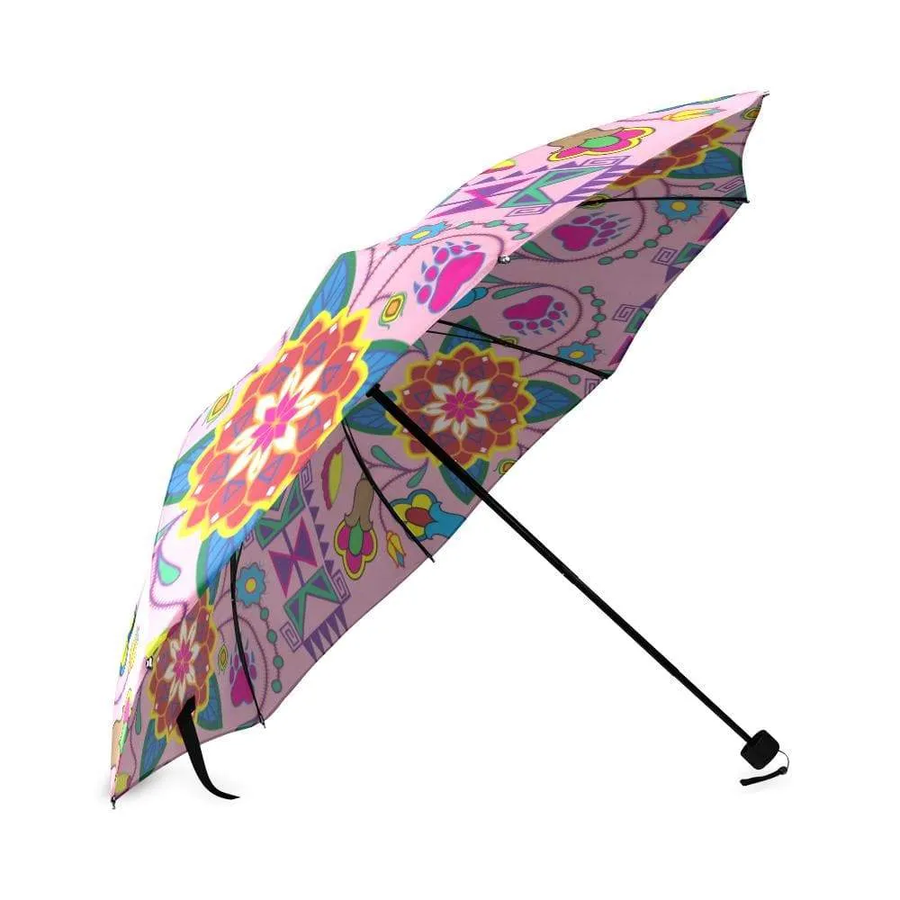 Geometric Floral Winter-Sunset Foldable Umbrella