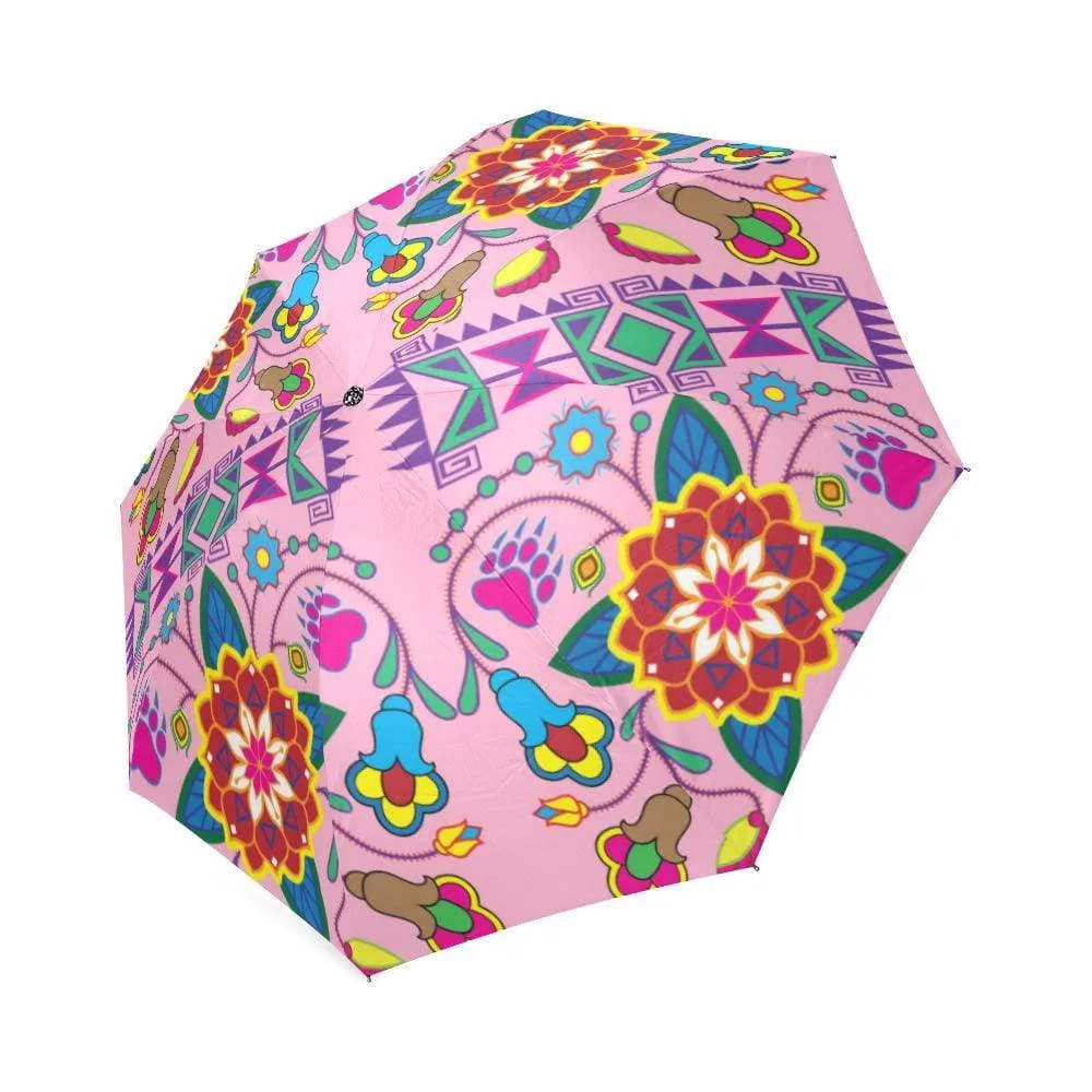 Geometric Floral Winter-Sunset Foldable Umbrella