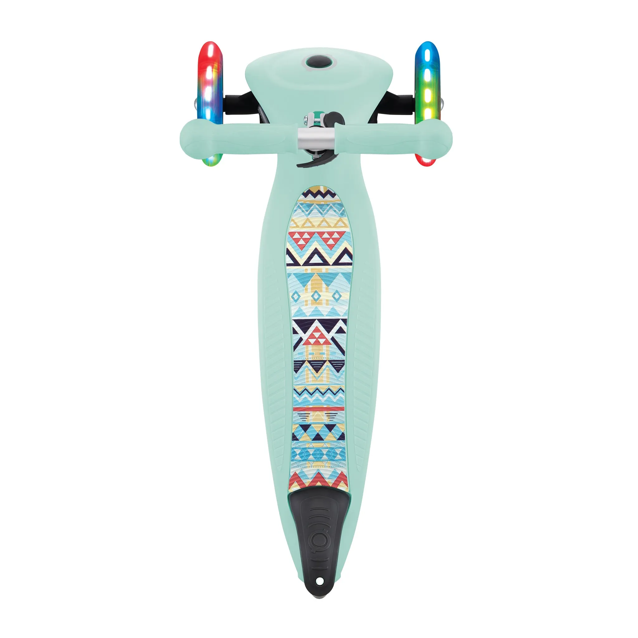 Globber Junior Foldable Fantasy Lights Scooter - Mint / Tribal (2y - 6y)