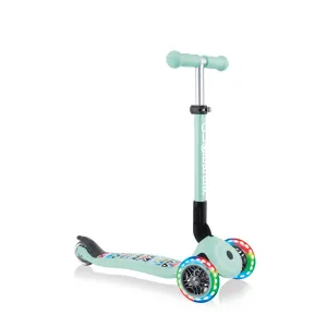 Globber Junior Foldable Fantasy Lights Scooter - Mint / Tribal (2y - 6y)