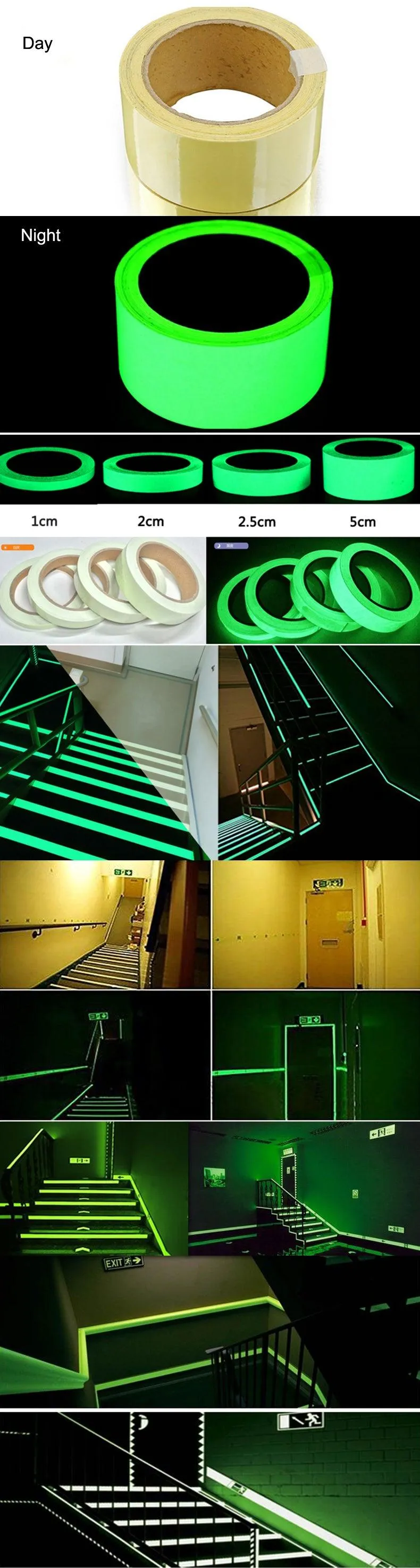 GLOW-IN-THE-DARK ADHESIVE TAPE, 20X1000MM