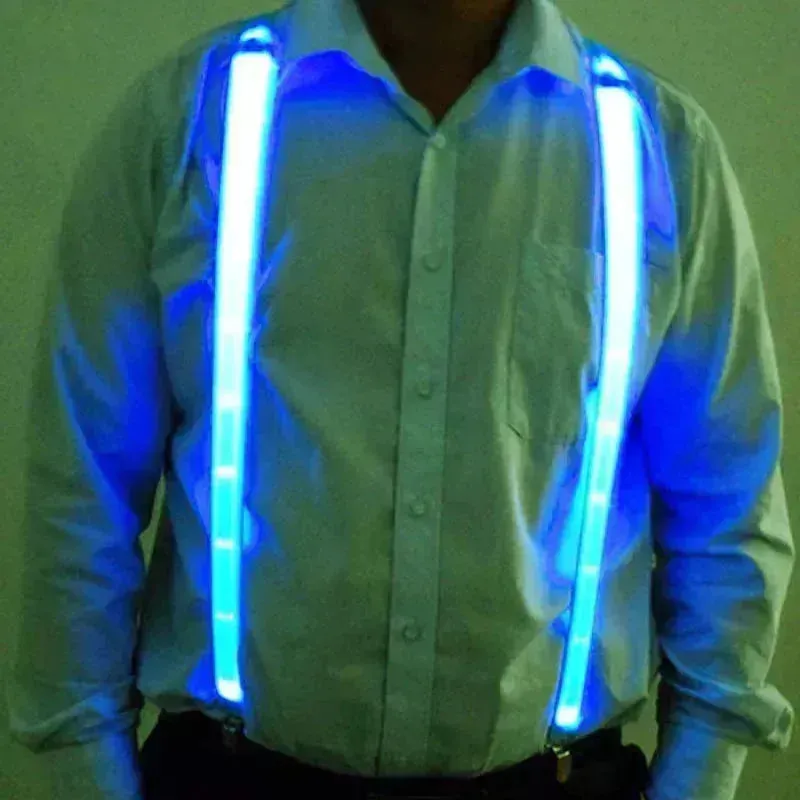 Glow Up Men's Bow Suspenders - Illuminate Your Style for Events and Festivals!