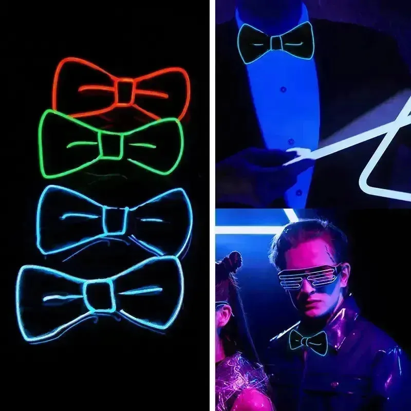 Glow Up Men's Bow Suspenders - Illuminate Your Style for Events and Festivals!