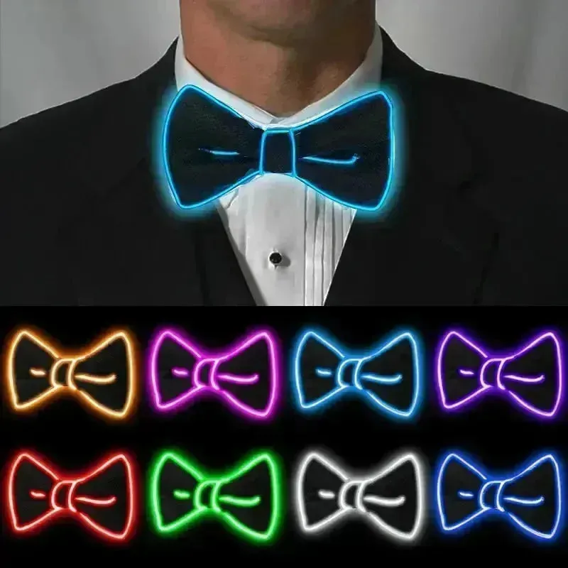 Glow Up Men's Bow Suspenders - Illuminate Your Style for Events and Festivals!