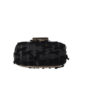 Goa Embroidered Velvet Bow Clutch