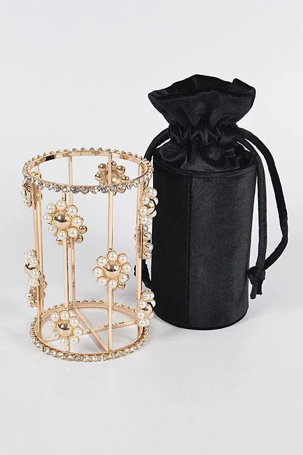 Gold Barrel Cage Clutch