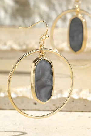 Grey Luminous Aceteate Wire Earrings