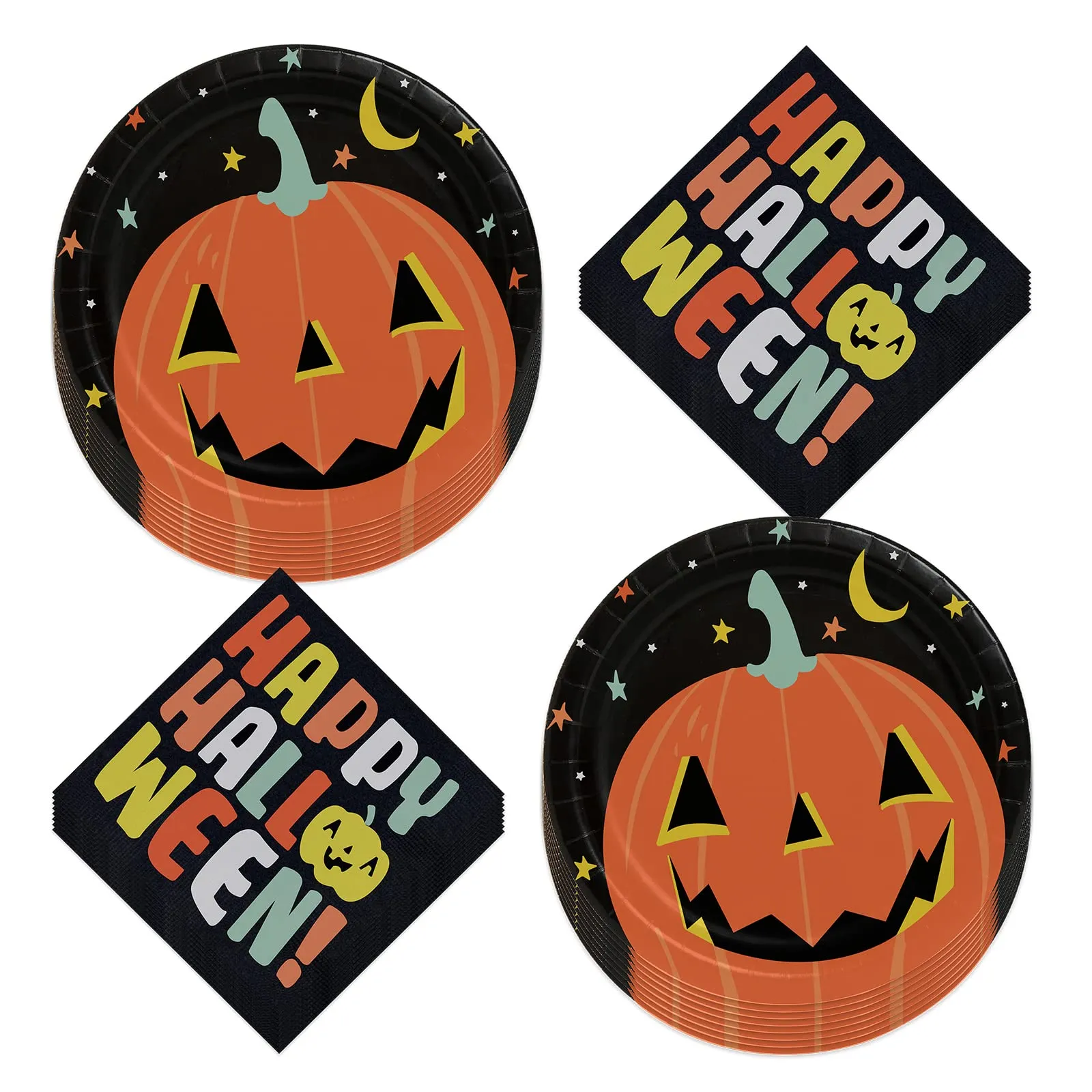 Halloween Party Supplies Pastel Pumpkin Paper Dinner and Lunch Napkins (Serves 16)