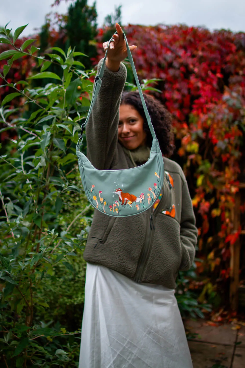 Hand Painted Fox Mushrooms Bag (UK only)