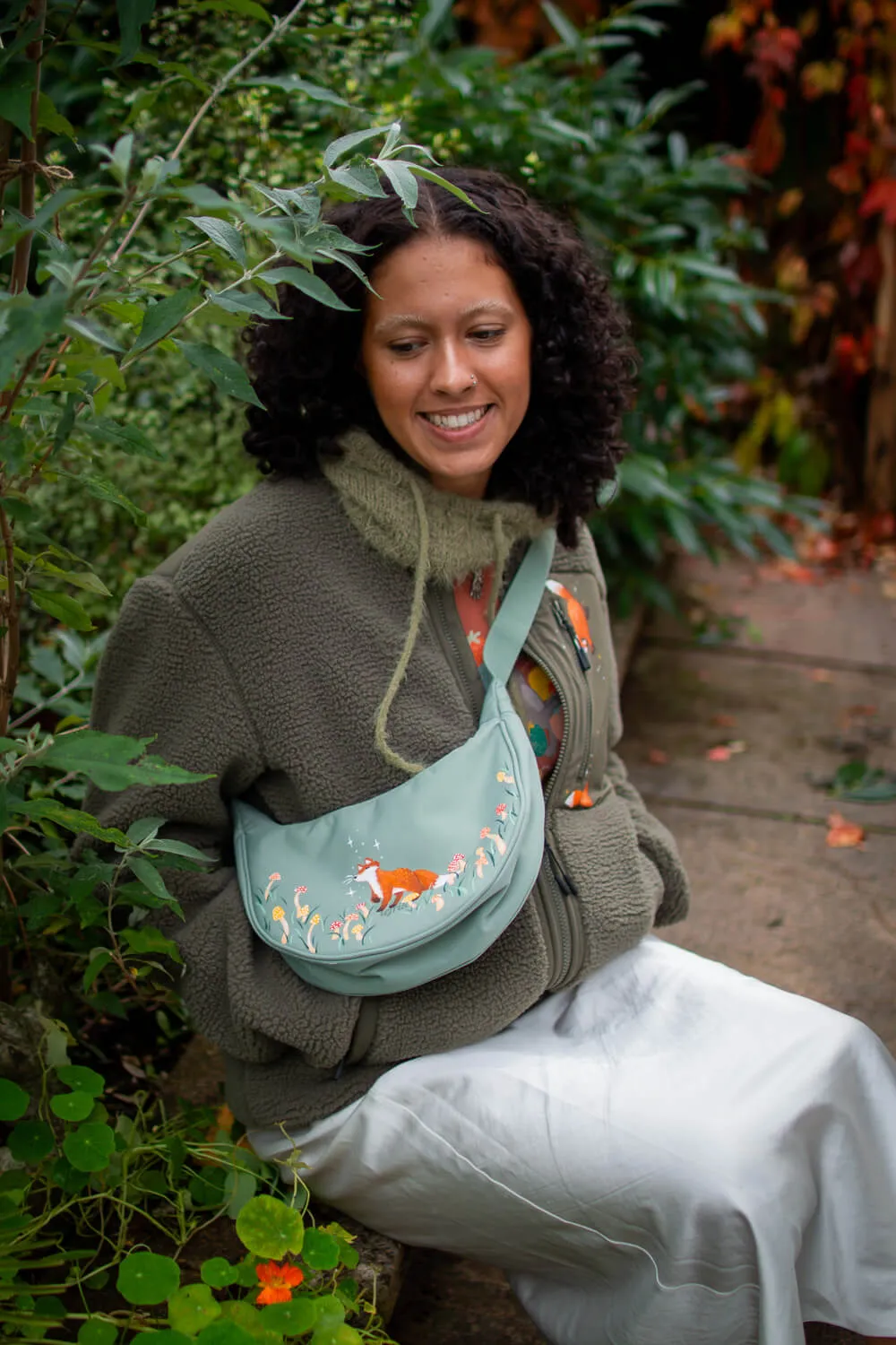 Hand Painted Fox Mushrooms Bag (UK only)