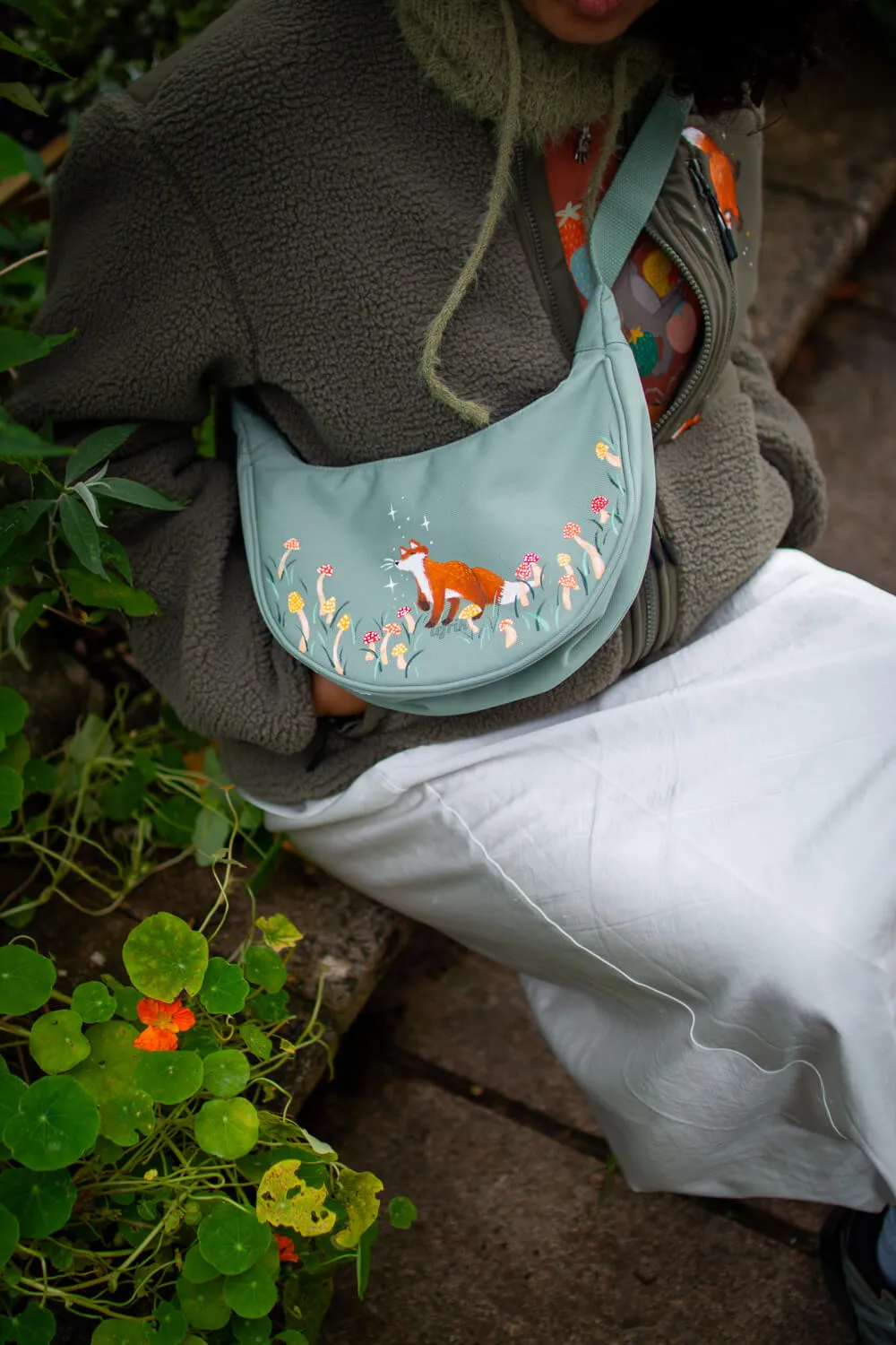 Hand Painted Fox Mushrooms Bag (UK only)