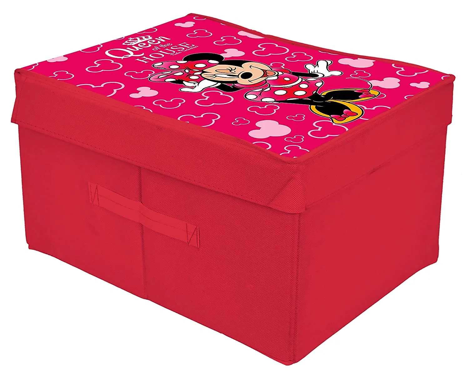 Heart Home Disney Minnie Printed Multipurposes Non-Woven Flodable Storage Box/Oragnizer- Pack of 2 (Pink)-HS43HEARTH26580