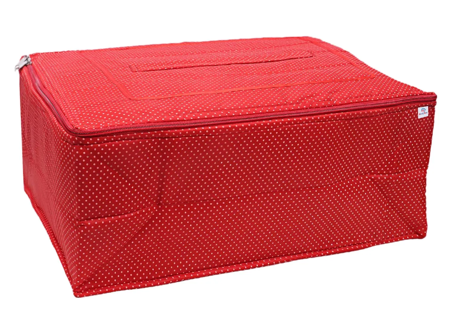 Heart Home Dot Print Polyester Wardrobe Organizer/Cover/Storage Bag For Store Saree, Lehenga, Suit, Dress, Clothes (Red)