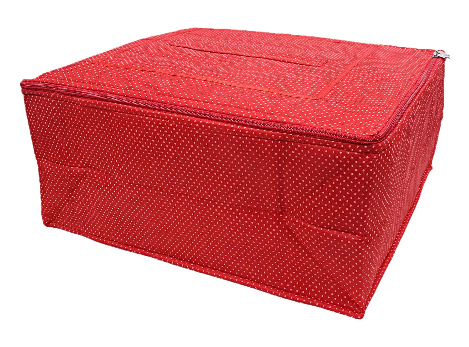 Heart Home Dot Print Polyester Wardrobe Organizer/Cover/Storage Bag For Store Saree, Lehenga, Suit, Dress, Clothes (Red)