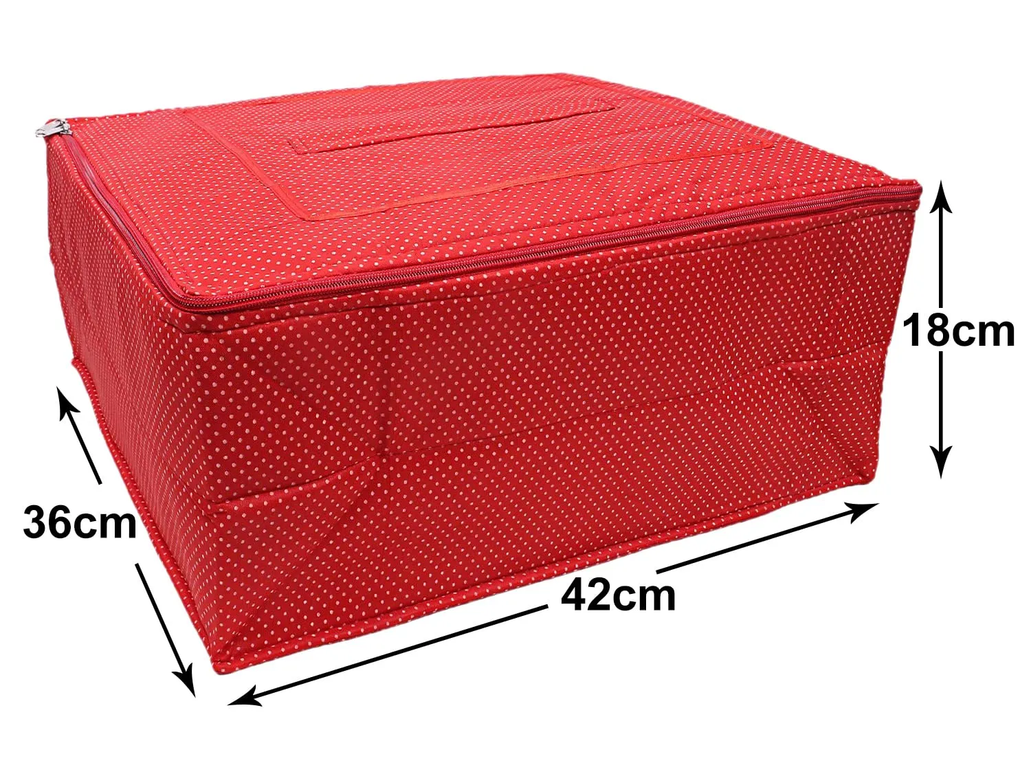 Heart Home Dot Print Polyester Wardrobe Organizer/Cover/Storage Bag For Store Saree, Lehenga, Suit, Dress, Clothes (Red)