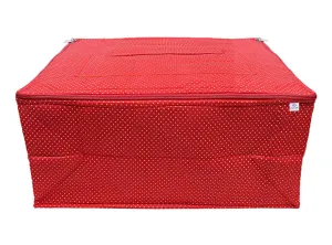 Heart Home Dot Print Polyester Wardrobe Organizer/Cover/Storage Bag For Store Saree, Lehenga, Suit, Dress, Clothes (Red)