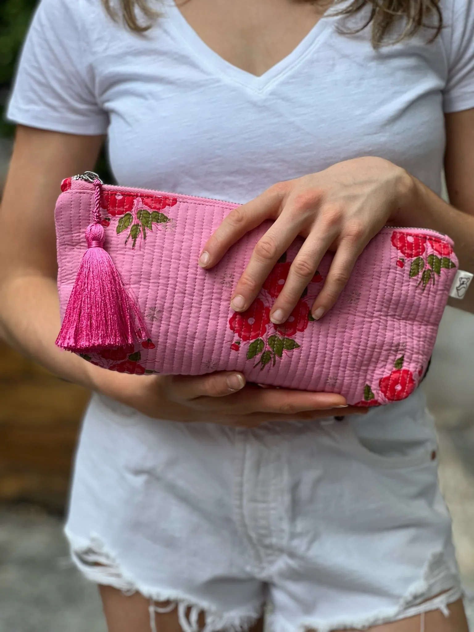 Hold Me Clutch - Quilted Pink Floral