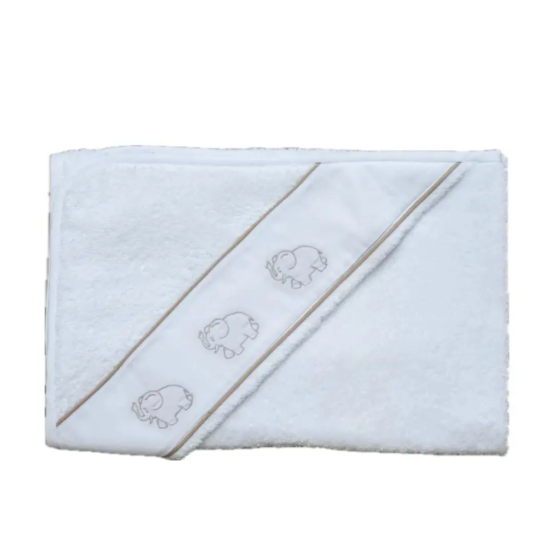 Hooded towel elephants beige*