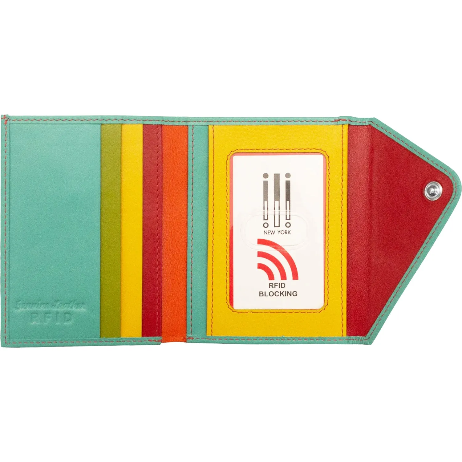 ili New York Mini Snap Tri-fold Wallet Citrus Leather