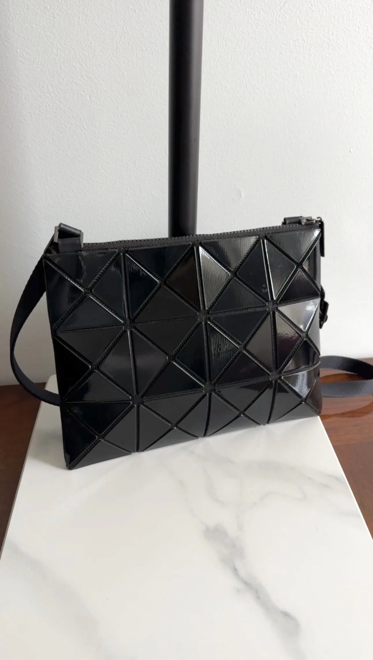 Issey Miyake Bao Bao Lucent Black Flat Crossbody Bag