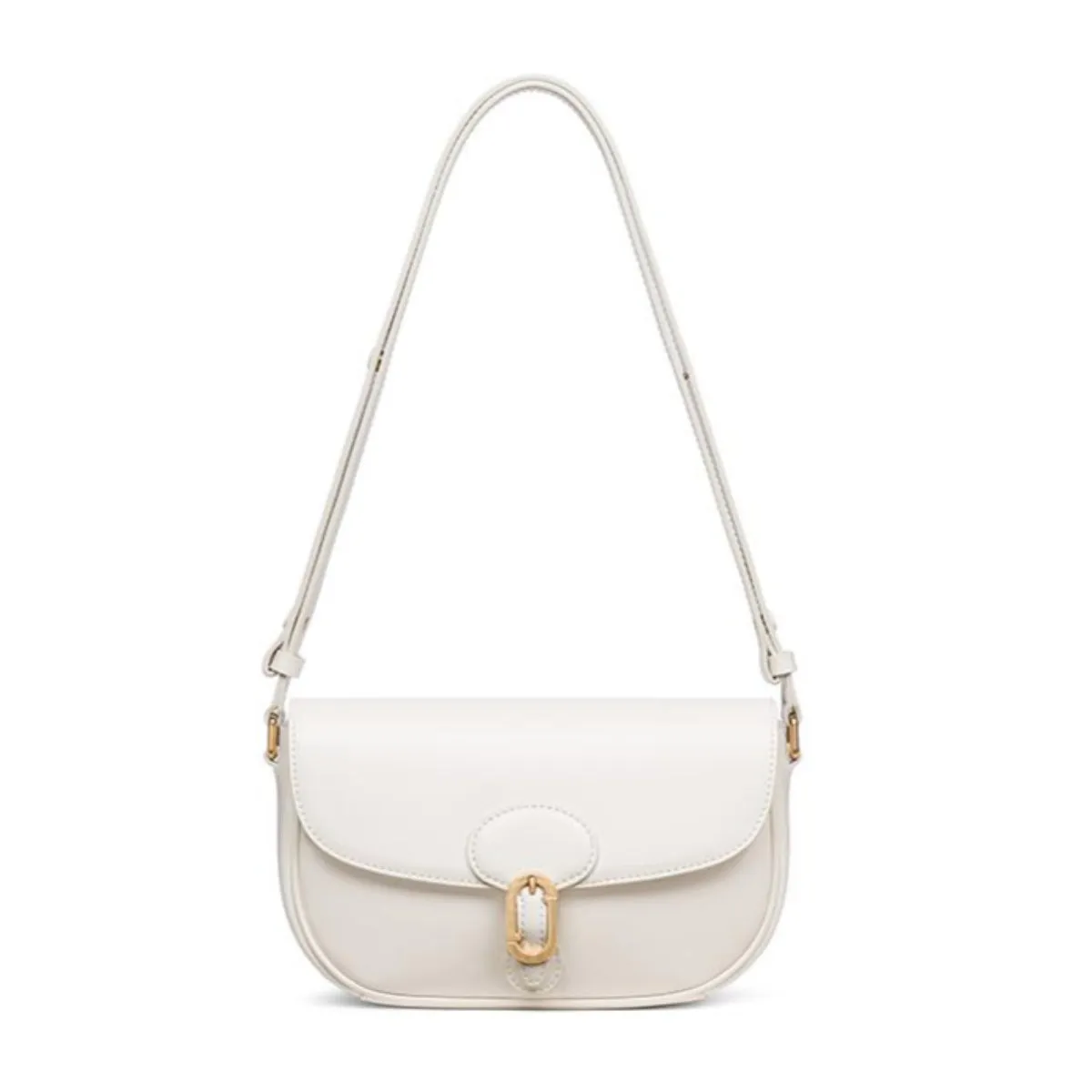 J.ESTINA Classic Leather Bag Ivory HAZEL Line Shoulder Crossbody Bag with Adjustable Length Strap / from Seoul, Korea