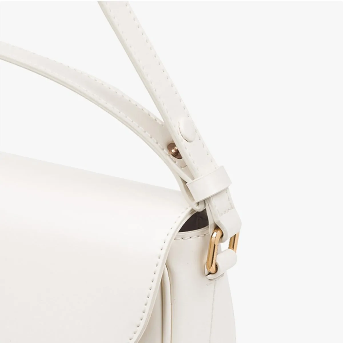 J.ESTINA Classic Leather Bag Ivory HAZEL Line Shoulder Crossbody Bag with Adjustable Length Strap / from Seoul, Korea