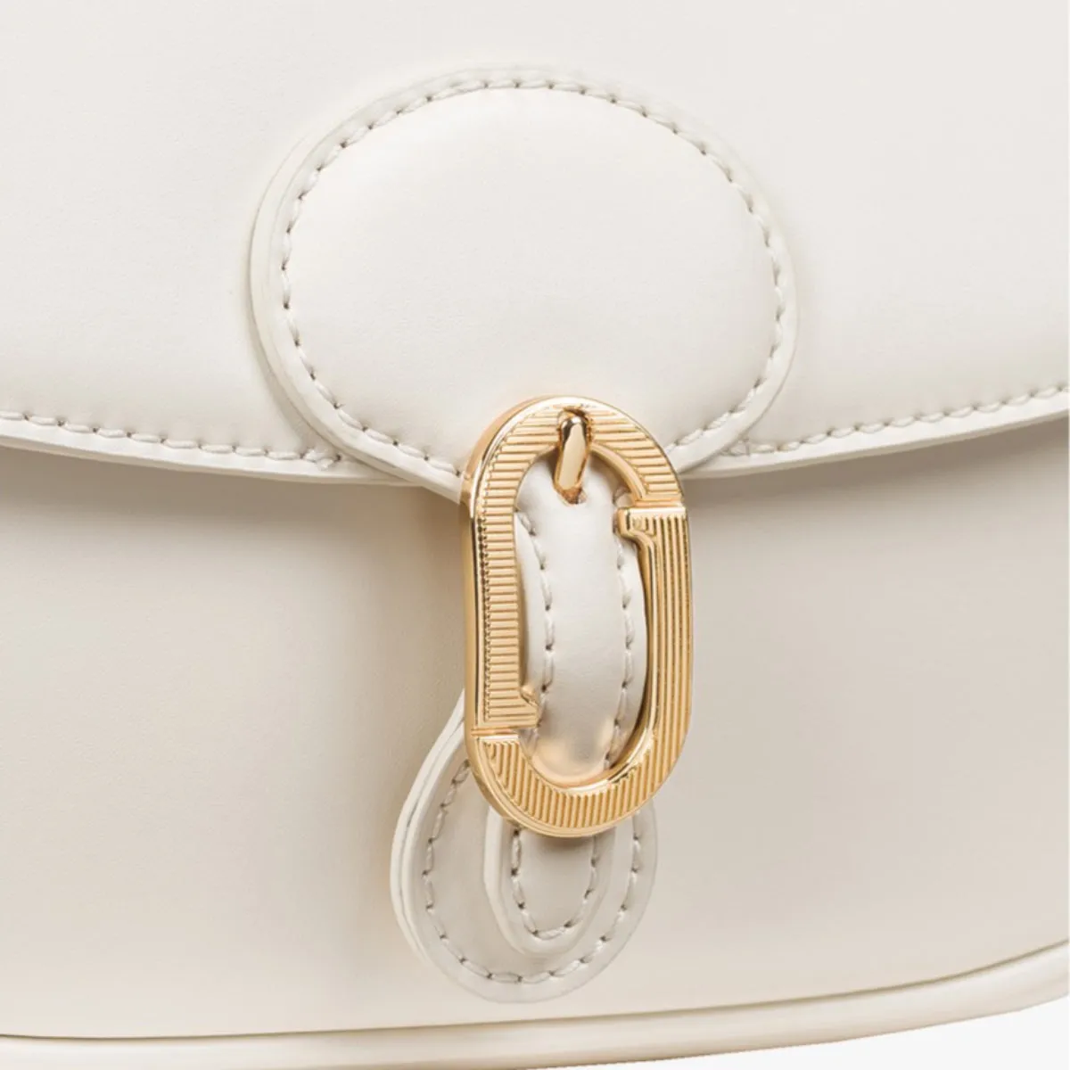 J.ESTINA Classic Leather Bag Ivory HAZEL Line Shoulder Crossbody Bag with Adjustable Length Strap / from Seoul, Korea