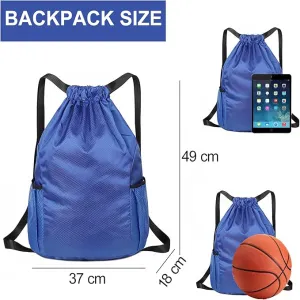 KANGSIT Drawstring Bag, Swim PE Bags Drawstring Gym Bag for Kids Adults, Waterproof Swimming Sports Bag for School Sports Swimming Gym Travel Unisex Gym Bag