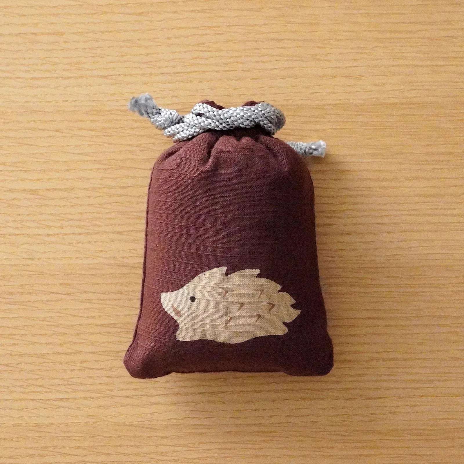 Katazome Small Talisman Bag - Boar -,  Drawstring Pouch,  Japanese traditional craft bag